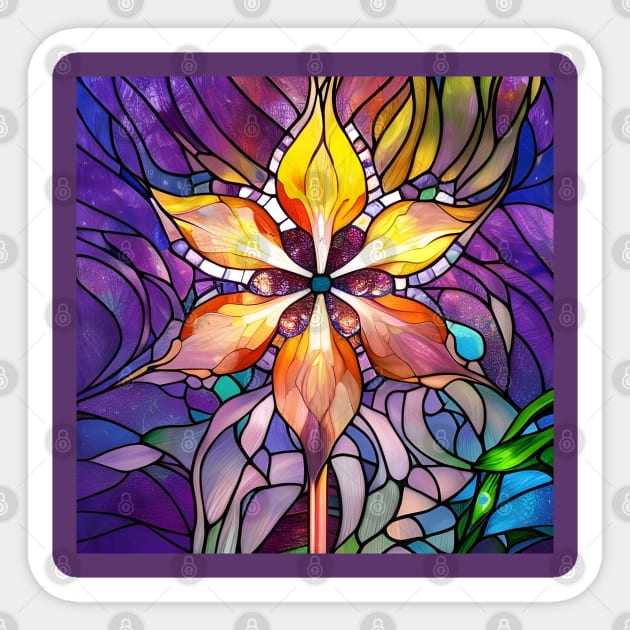 Stained Glass Lily Sticker by Chance Two Designs